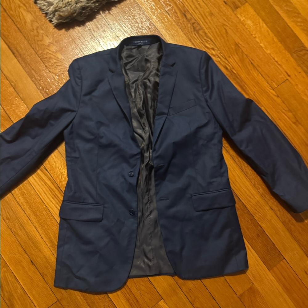 Perry Ellis Boys Navy Blue Two-Button Blazer